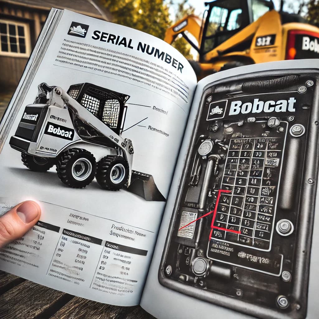 Location of the serial number on a Bobcat loader