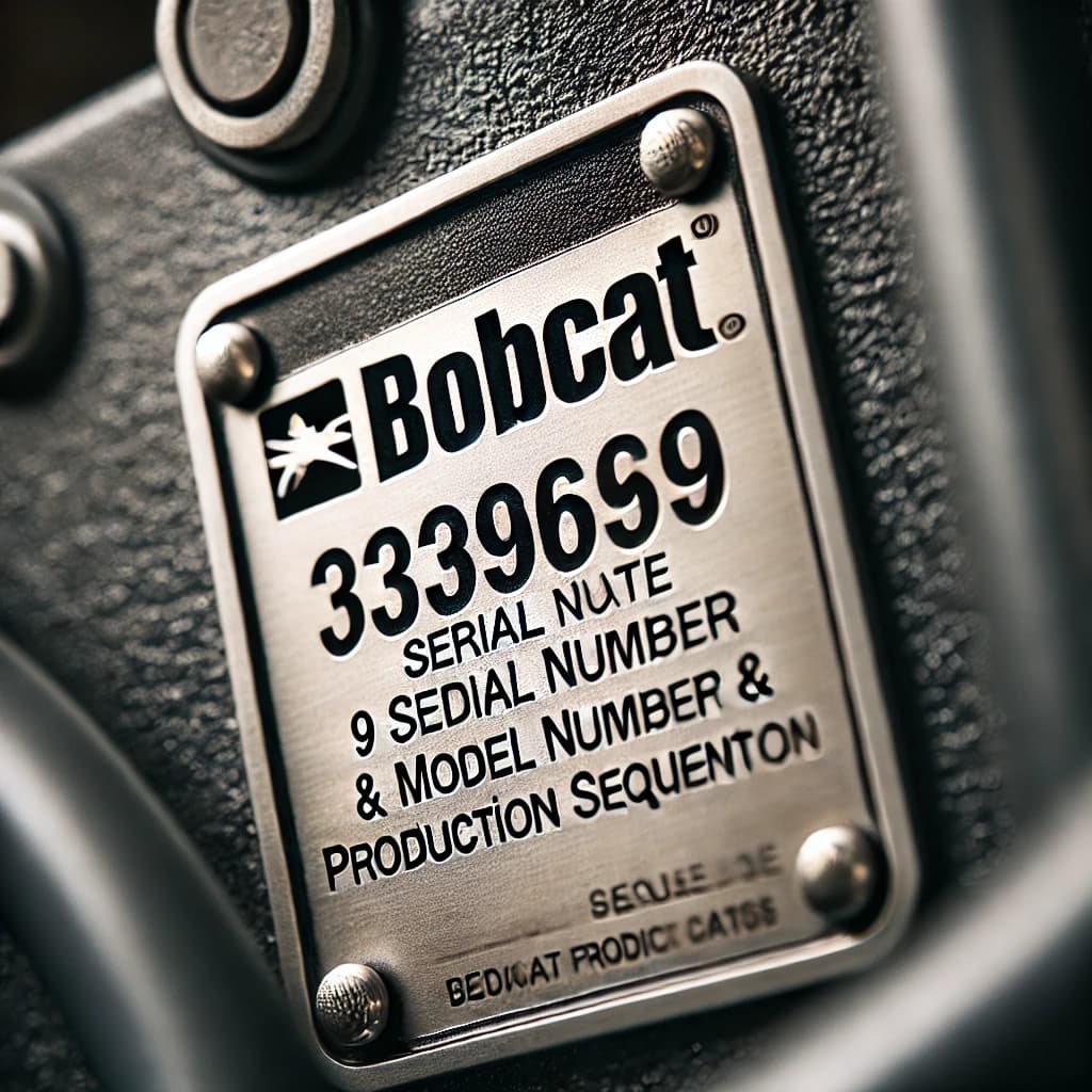 Close-up of a Bobcat serial number plate