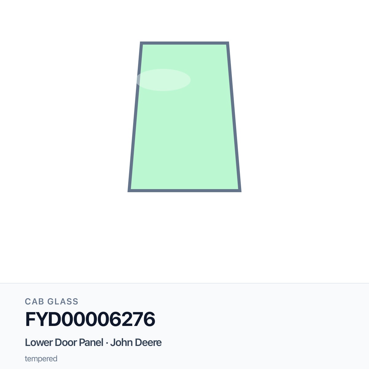 John Deere FYD00006276 Lower Door Panel