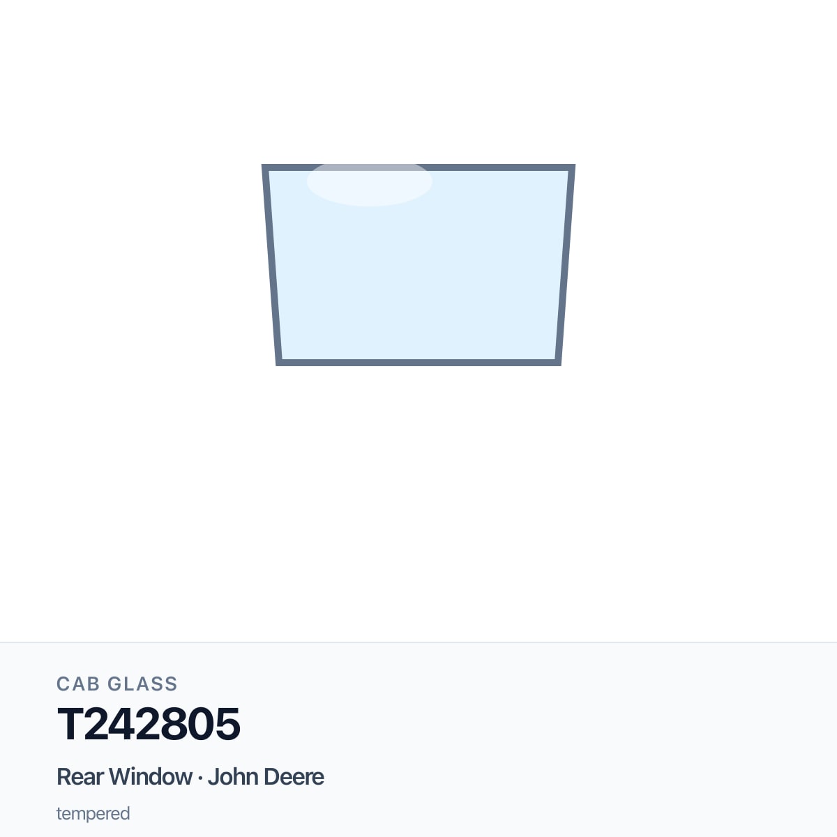 John Deere T242805 Rear Window