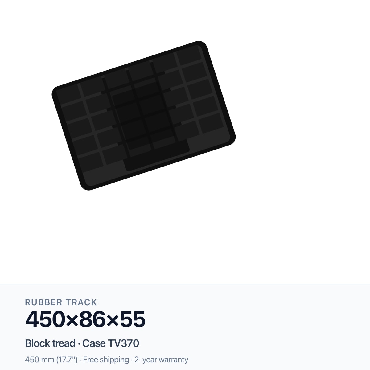 Case TV370 Rubber Track 450x86x55 Block Tread